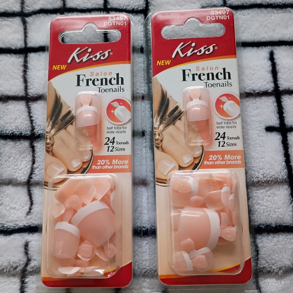 Kiss Pink French Toenail Sets with White Tips (2 Packs) 2009